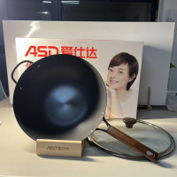 爱仕达(ASD)锈不了轻量高纯铁炒锅CF34P1Q家用无涂层不生锈精铁炒锅CF34P1Q -34cm带副把手