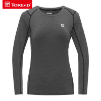 探路者秋冬季长袖T恤女弹力透气吸湿排汗快干户外运动T恤女式旅行徒步登山长袖T恤