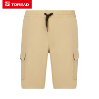 探路者徒步短裤男式松紧带抽绳沙滩裤户外工装短裤春夏季款弹力柔软耐磨吸湿导排汗快干短裤五分裤