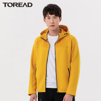 探路者跑步外套男士单向导湿快速排汗外套连帽春夏季户外男式TIEF DRY快干排汗透气徒步旅行外套