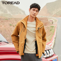 探路者三合一冲锋衣男士防风防水套绒冲锋衣两件套装2021秋冬季时尚新款户外防风保暖男式抓绒内胆冲锋衣