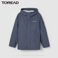 探路者夹绒冲锋衣男保暖防水外套2021秋冬季新款户外舒适挺括有型男式内里加绒户外服装防风防水登山服