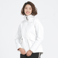 探路者户外冲锋衣女士三合一两件套装冬季户外服装防水防风加厚保暖冲锋衣抓绒内胆徒步登山防寒服