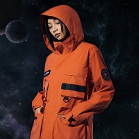 探路者中性款单层冲锋衣 2021年新款运动户外女式潮牌防水透湿防风外套男士防水防污单层户外冲锋衣