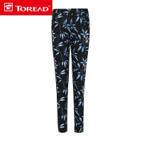探路者旅行裤女士长裤紧身弹力裤户外运动裤 秋冬季女式保暖修身可做打底裤可外穿时尚印花百搭裤子