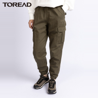 探路者秋冬季女士户外工装裤多口袋全棉保暖户外运动休闲裤女式蓄热保暖缩口时尚流行工装休闲风旅行长裤