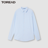 探路者普通衬衫男弹力透气小方领挺括柔软长袖衬衫2021秋冬新款户外舒适休闲男式衬衫