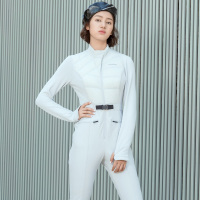 探路者连体裤 明星同款打底裤修身外穿一体裤 秋冬季户外女式修身保暖工装裤子