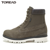 探路者高帮工装风格休闲鞋女士防滑耐磨反毛牛皮马丁靴秋冬季运动户外女式中高帮保暖时尚舒适中筒鞋