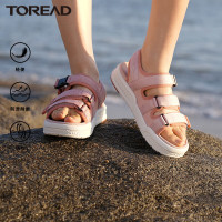 探路者织带沙滩鞋2022春夏新款户外轻便舒适耐磨女式沙滩鞋防滑鞋面魔术织带