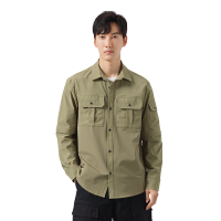 探路者休闲衬衣 男款22春夏户外徒步透气工装长袖衬衫外套TAKK81247