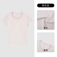 探路者单项导湿功能T恤2022春夏季 女式户外时尚印花舒适经典透气快干短袖圆领T恤TAJK82544