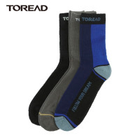 探路者袜子三双套装男士运动跑步短袜秋冬季厚款保暖运动户外徒步袜吸汗透气男士中筒袜防臭舒适长袜防脱