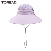 TOREAD探路者帽子女式防晒休闲帽 春夏季新品户外防风大帽檐遮阳公园沙滩出游时尚印花休闲帽