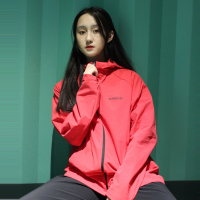 探路者春夏季外套女士轻薄透气防泼水户外越野外套锦纶四面弹力布耐磨徒步外套轻便旅行休闲衣连帽外套