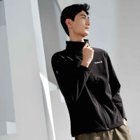 探路者户外徒步外套男士内里加绒保暖防风衣秋冬季弹力耐磨男式立领防风登山外套