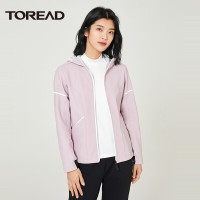 探路者户外加绒软壳衣女士保暖防风外套休闲衣 2021秋冬新款户外弹力舒适女式内贴摇粒绒功能外套