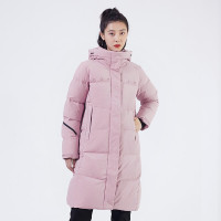 探路者长款羽绒服女面料柔软防风加厚保暖羽绒连帽外套2021秋冬新款户外亲肤舒适长款直筒型女式长羽绒服