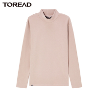 探路者双面德绒功能长袖T恤半高领保暖弹力透气干爽户外t恤长袖2021秋冬季新款男式户外运动T恤