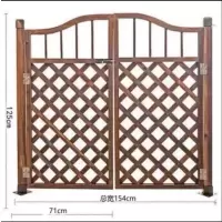 爬藤架花园门碳化防腐木篱笆栅栏门户外庭院围栏搭配门木门格栅门