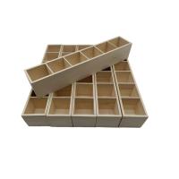 幼儿园画室美工区角材料剪刀玩具马克彩蜡笔多格功能实木质收纳盒