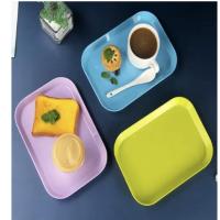 大可餐具KORDCO 密胺托盘长方形欧式小托盘家用骨碟 彩色儿童零食盘垃圾盘水果盘托盘幼儿园零食盘 水粉色 长21cm宽