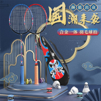 羽毛球拍双拍耐用型儿童学生全碳素超轻单拍专业训练正品拍子套装