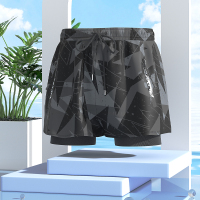 游泳裤男士2021新款防尴尬宽松速干平角游泳衣套装沙滩裤温泉装备