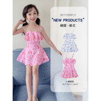 儿童泳衣女连体公主裙式泳衣宝宝女孩可爱女童小中大童泡温泉泳装