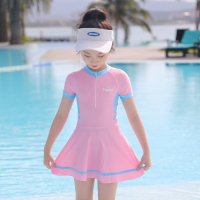 儿童泳衣女童中大童2022新款可爱连体短袖公主裙夏泡温泉游泳套装