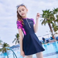 儿童泳衣女童小中大童速干温泉游泳衣可爱宝宝连体裙式泳装夏