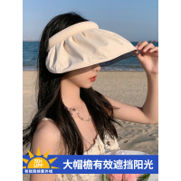 防晒帽女夏季防紫外线贝壳帽遮阳帽骑车空顶遮脸太阳帽子夏天薄款