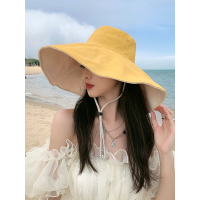 帽子女夏季遮阳帽防晒渔夫帽百搭防紫外线大帽檐遮脸太阳帽薄款夏