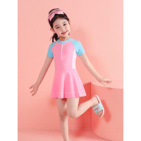 儿童泳衣女童2022年新款速干连体泳装女孩中大童游泳衣女学生温泉