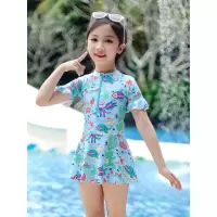 儿童泳衣女夏2022年新款连体宝宝游泳衣小童中大童公主泳装