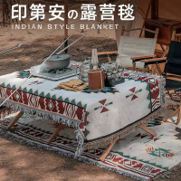 野餐垫防潮垫野餐布春游野炊草坪印第安地垫波西米亚毯子