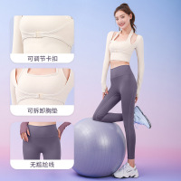运动套装速干瑜伽服长袖套装高腰显瘦健身服跑步健身馆免穿文胸无缝内衣套装
