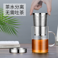玻璃杯500ML茶水分离杯男女士玻璃水杯便携带手柄泡茶杯商务办公杯过滤花茶水杯子