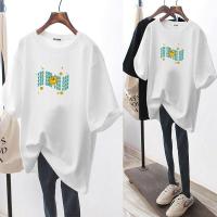 PASS街头风潮流百搭短袖T恤女时尚艺术印花