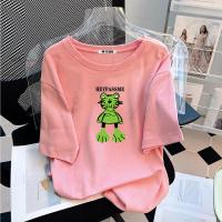 PASS短袖t恤女式夏季新品短袖休闲百搭可爱动物印花舒适短袖