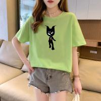 PASS新品短袖t恤女式艺术涂鸦时尚印花短袖休闲百搭潮流舒适t恤