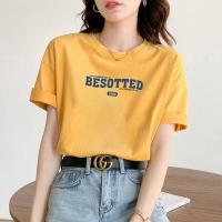 PASS短袖T恤女时尚艺术印花夏季新品休闲舒适T恤女式