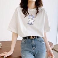 PASS女式t恤夏季新品短袖时尚百搭潮流字母印花短袖女上衣t恤女