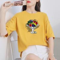 PASS短袖t恤女式线条个性设计印花圆领打底衫简约时尚大方女式t恤