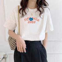 PASS2022年夏装新款短袖女夏上衣日常休闲百搭简约显瘦女式t恤