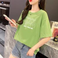 PASS时尚短袖女夏上衣潮流宽松百搭字母印花