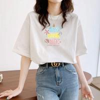 PASS[新款推荐]春夏季女装短袖T恤卡通可爱圆领少女风女式T恤