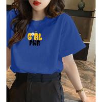 PASS短袖女夏上衣女式t恤时尚新品休闲百搭潮流印花短袖时尚宽松