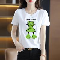 PASS 新品短袖T恤涂鸦印花简约时尚T恤女式休闲百搭潮牌推荐印花