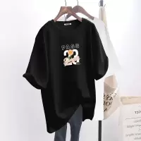 PASS短袖女潮流时尚搞怪印花t恤休闲百搭宽松舒适短袖女女上衣